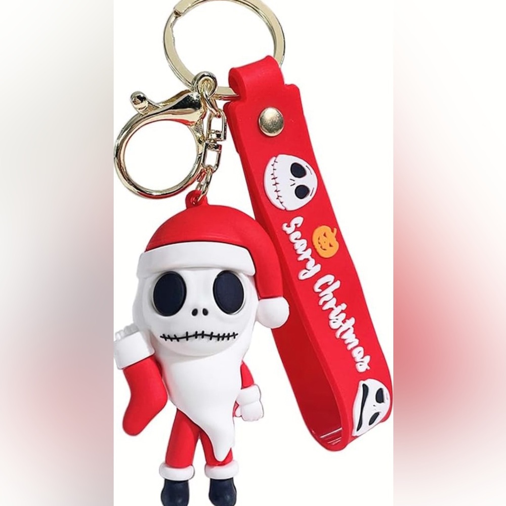Disneys Nightmare Before Christmas Jack Skellington Rubber Keychain unisex NEW